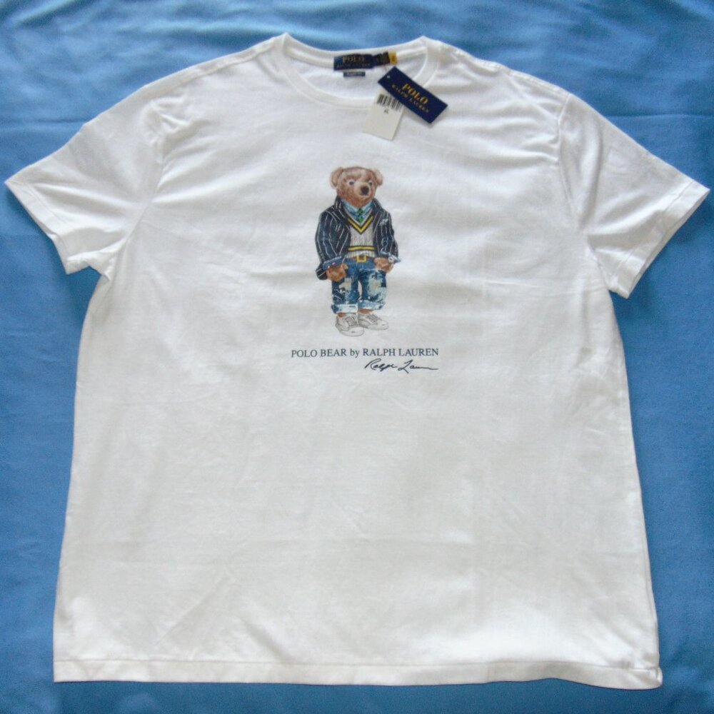POLO RALPH LAUREN  BEAR T SHIRT  WHITE  XL